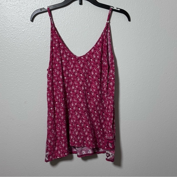 Abercrombie & Fitch Women Floral Red Print Tank top Blouse XS - Picture 5 of 7